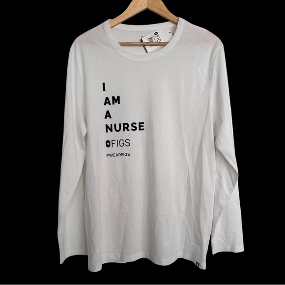 Figs White Long Sleeve Underscrub T- Shirt SZ Medium Super Soft Nurse NWT - Picture 1 of 10